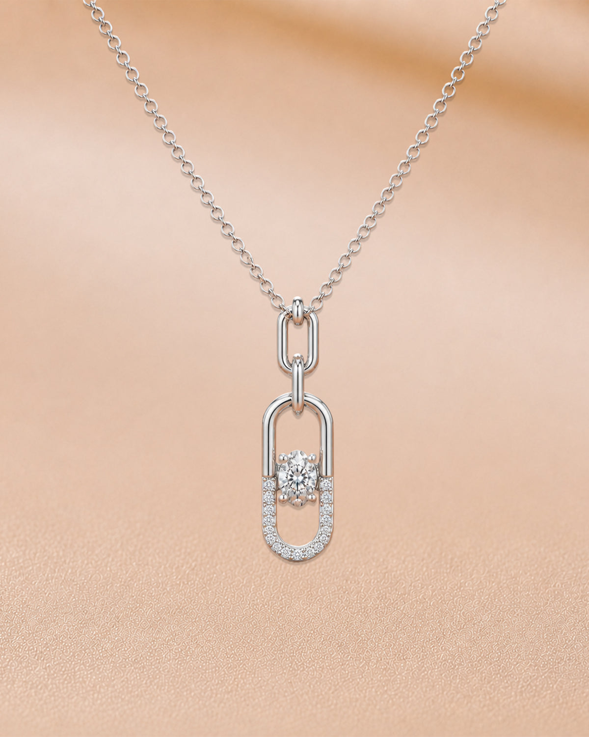14K rose gold statement diamond pendant with chain by Oré
