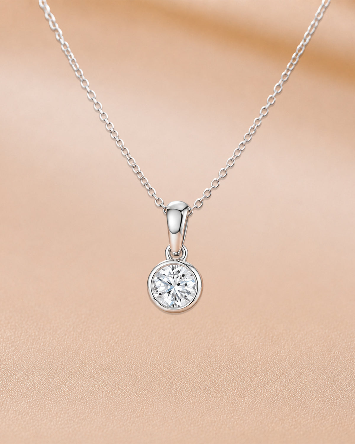 14K yellow gold solitaire pendant with chain by Oré
