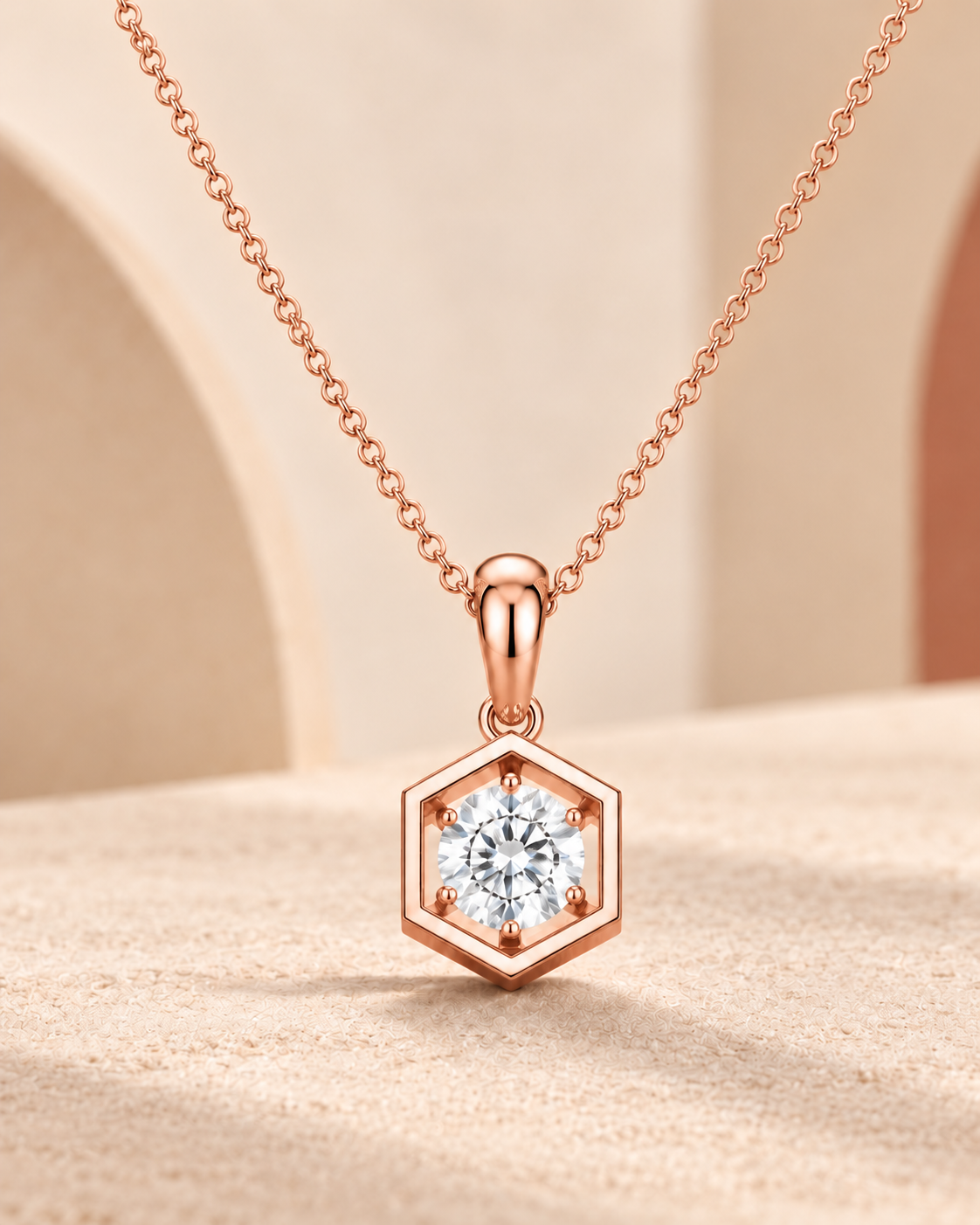 Ore 14KT Rose Gold Pendant with Chain