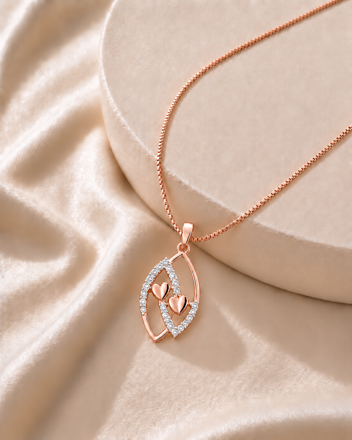 14K gold heart solitaire diamond pendant by Oré