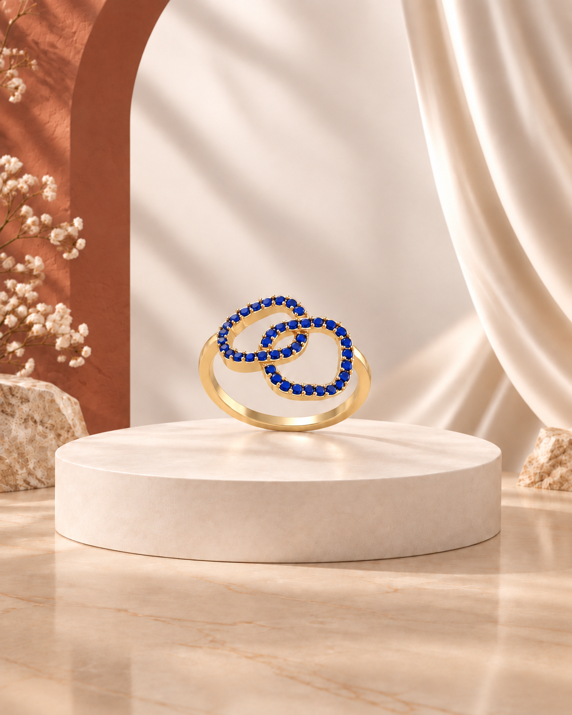 14K yellow gold layered pavé diamond band ring by Oré