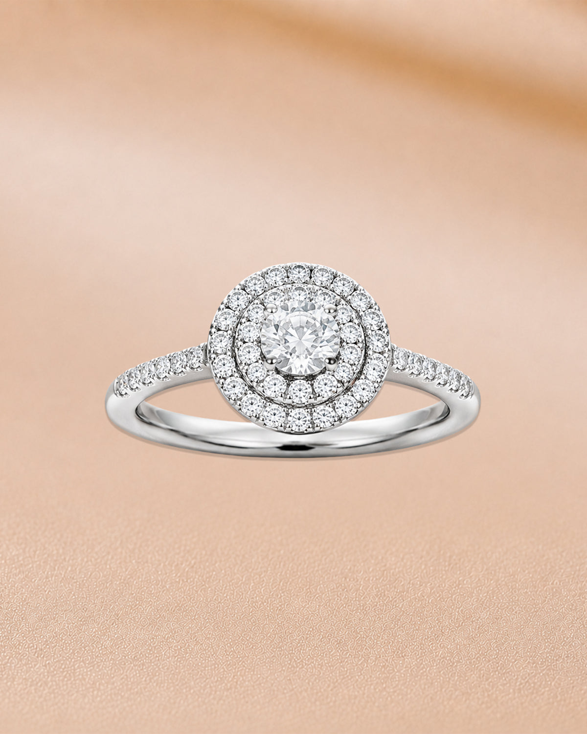14K yellow gold layered circle diamond ring by Oré