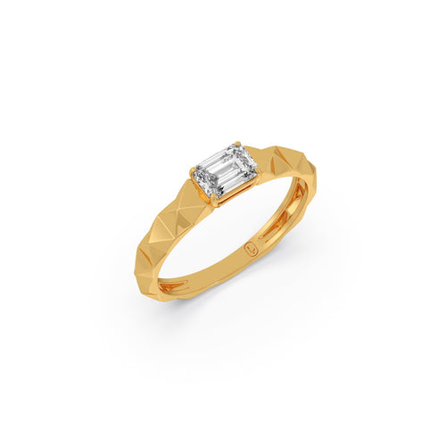 Modern Swirl Solitaire Ring