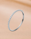 Ore 9K Rose Gold Diamond Line Hinged Bangle