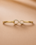Ore 9K Gold Diamond Infinity Bangle