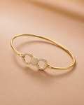 Ore 9K Gold Floral Infinity Diamond Bangle