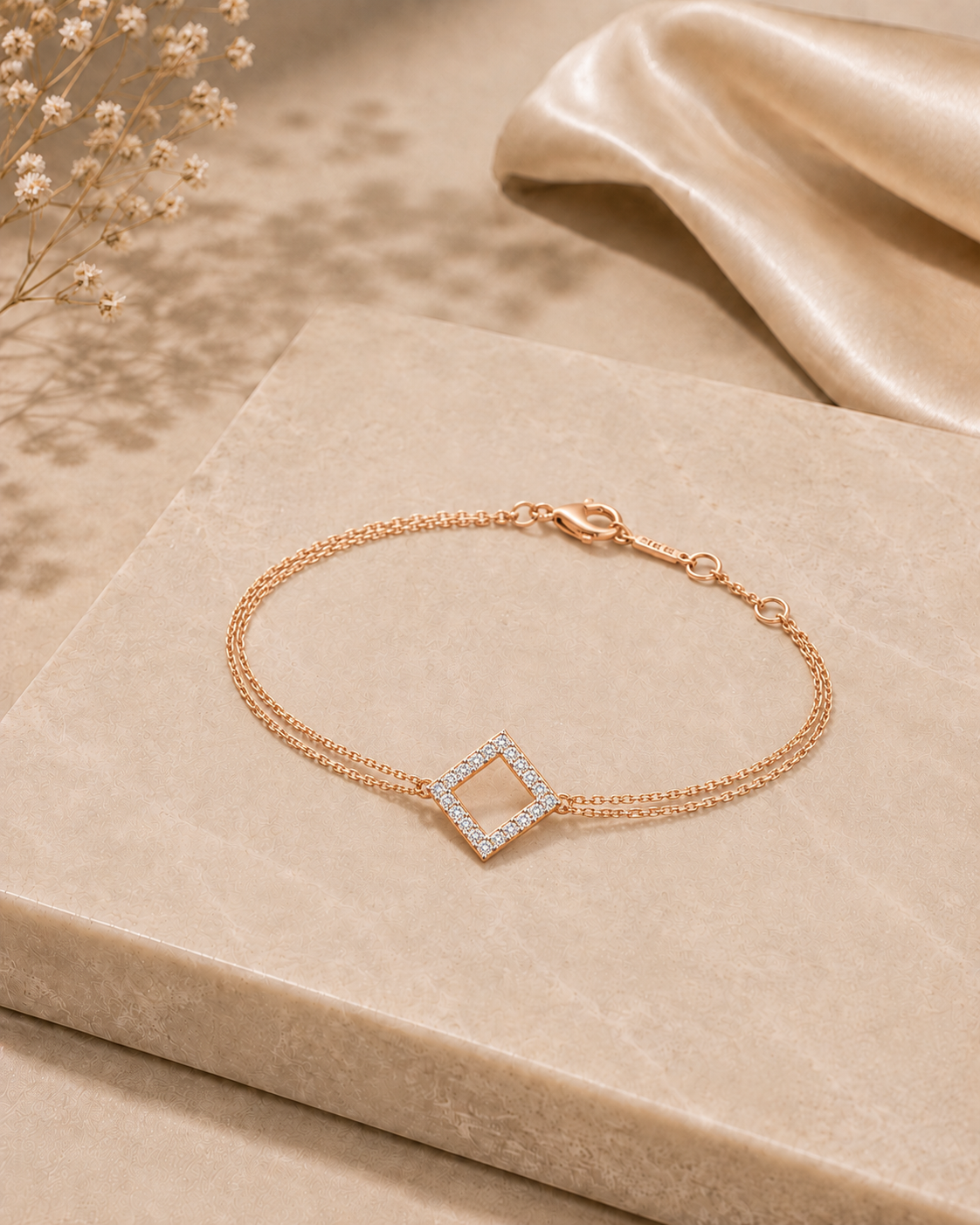 14K gold infinity station diamond bracelet by Oré