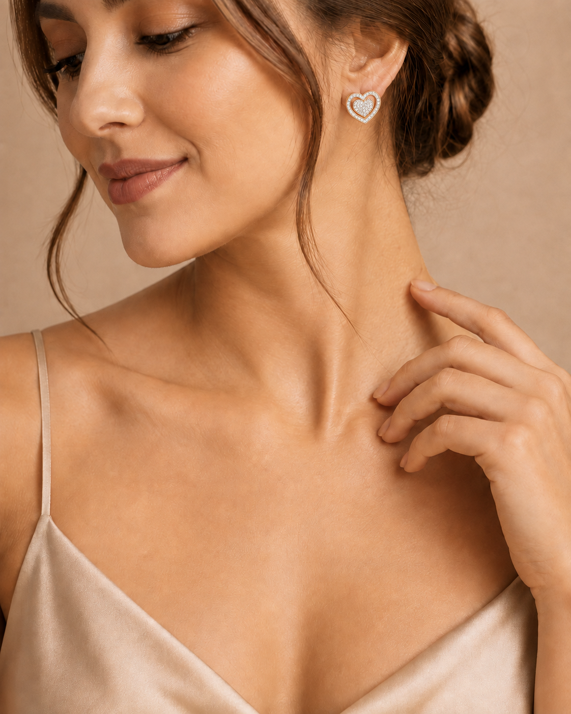 Ore 14KT Yellow Gold Heart Earrings