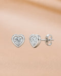 Ore 14KT Rose Gold Heart Solitaire Diamond Earrings