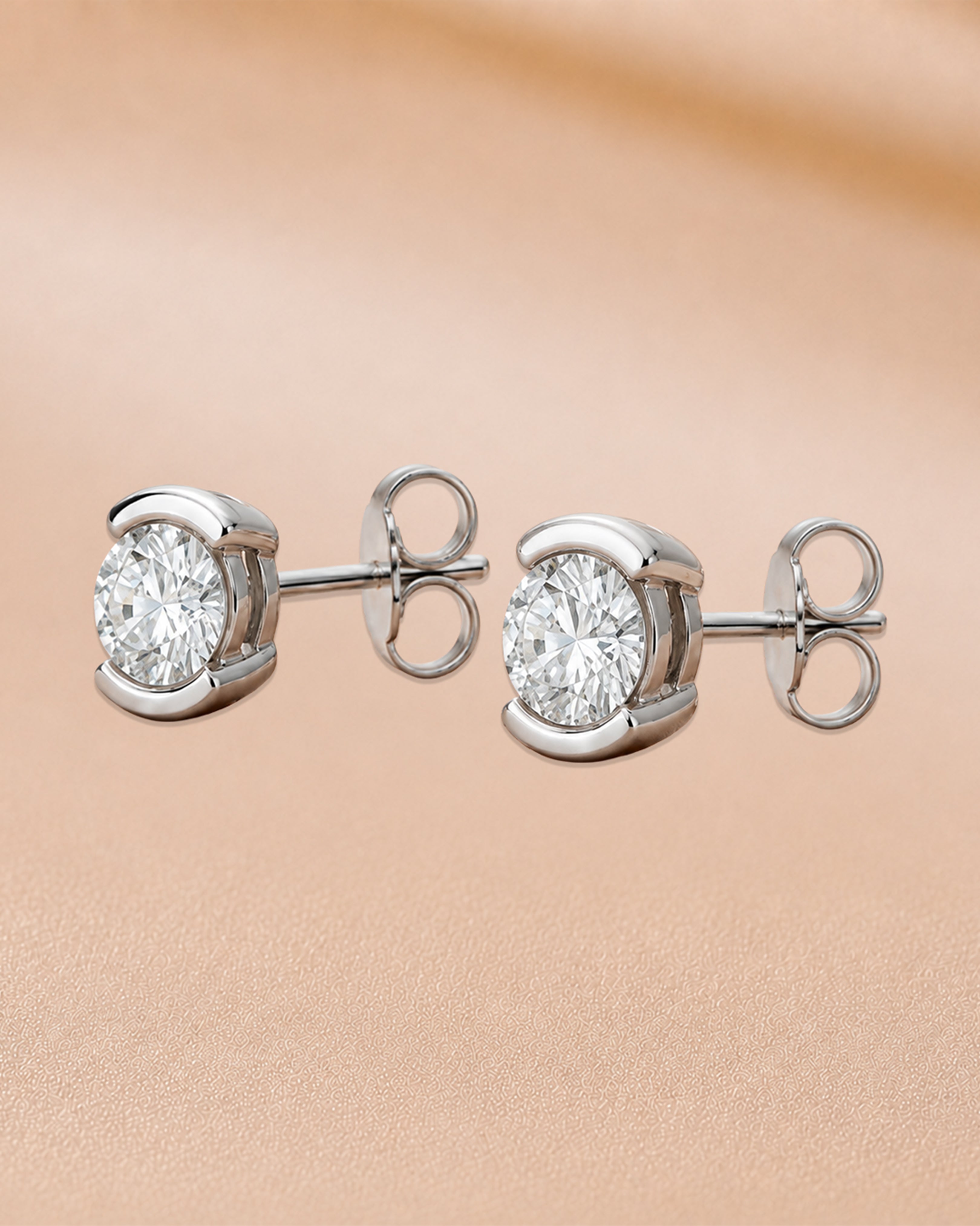 Ore 14KT Yellow Gold Solitaire Diamond Earrings
