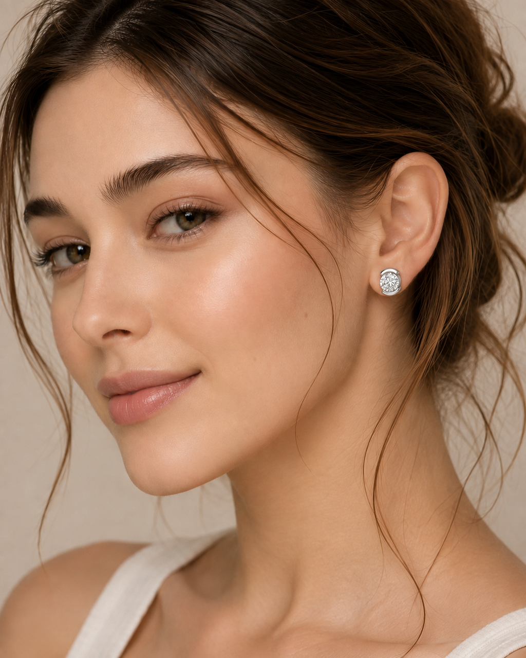 Ore 14KT Yellow Gold Solitaire Diamond Earrings