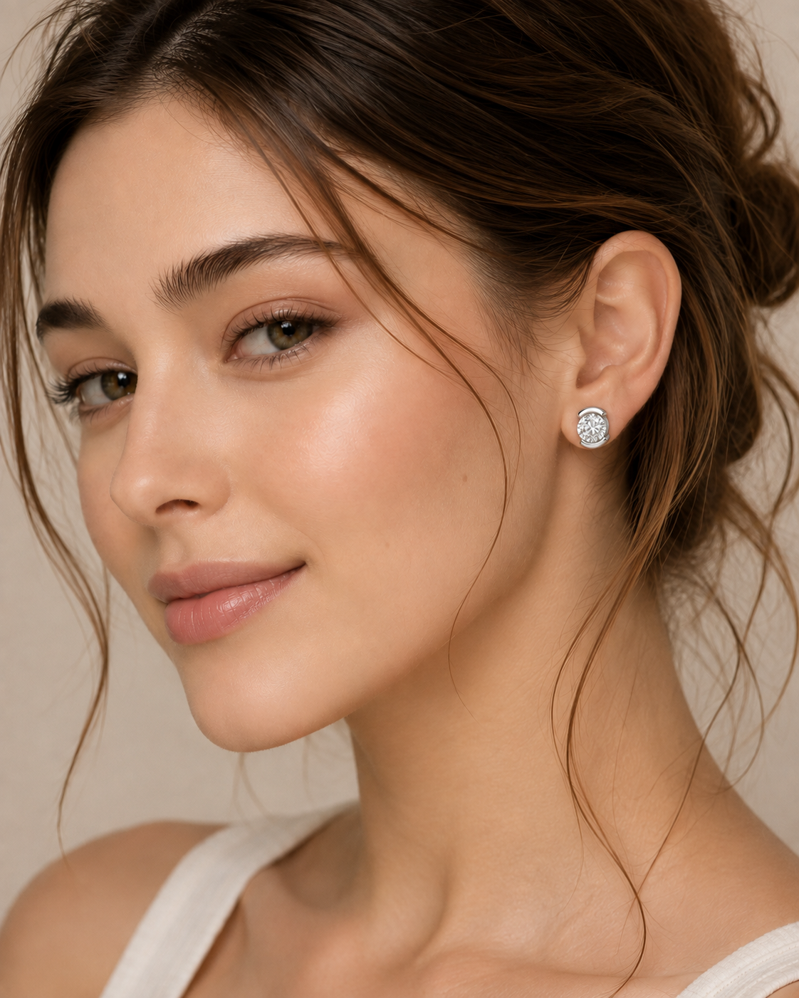 Ore 14KT Yellow Gold Solitaire Diamond Earrings