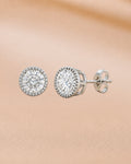 Ore 14KT Yellow Gold Circular Solitaire Diamond Earrings