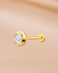 Ore 9K Rose Gold Round Solitaire Disc Nose Pin
