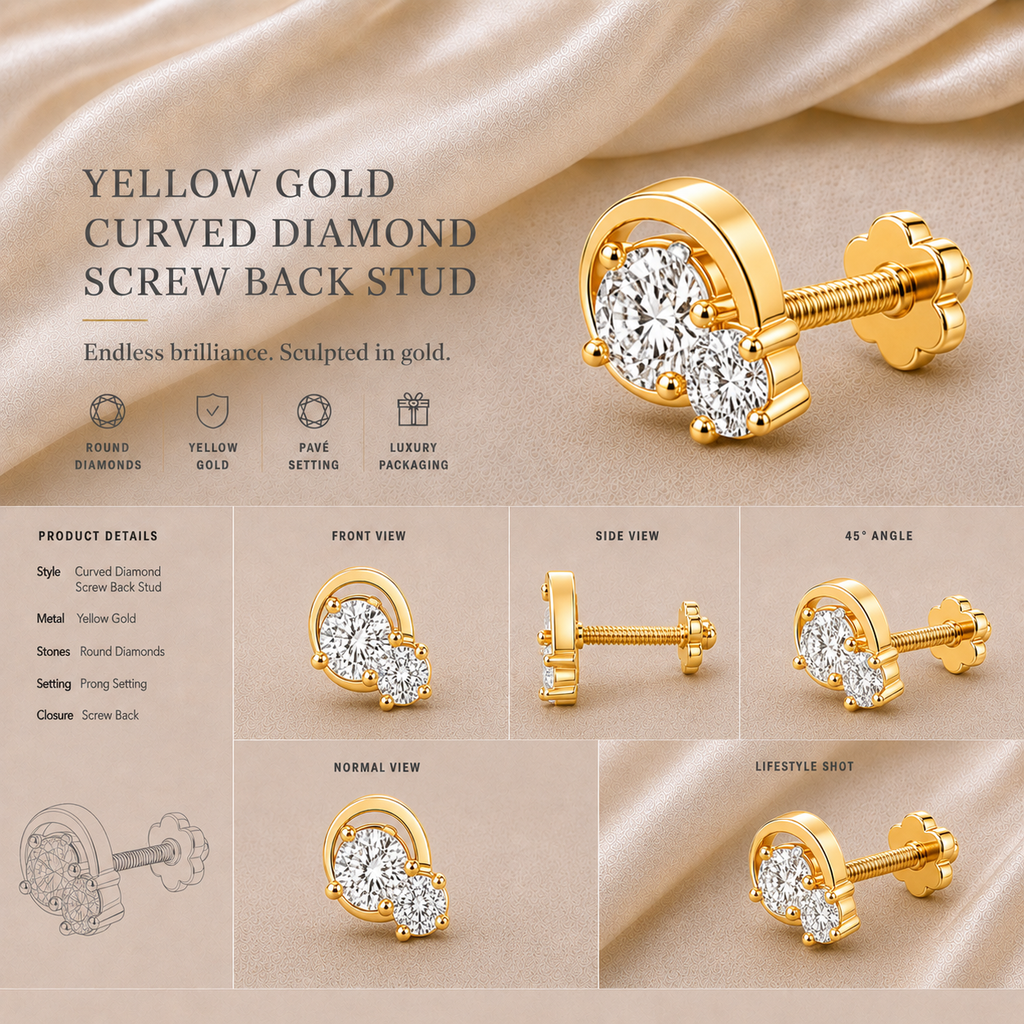 Ore 9K Gold Round Floral Cluster Nose Pin