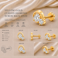 Ore 9K Gold Round Floral Cluster Nose Pin