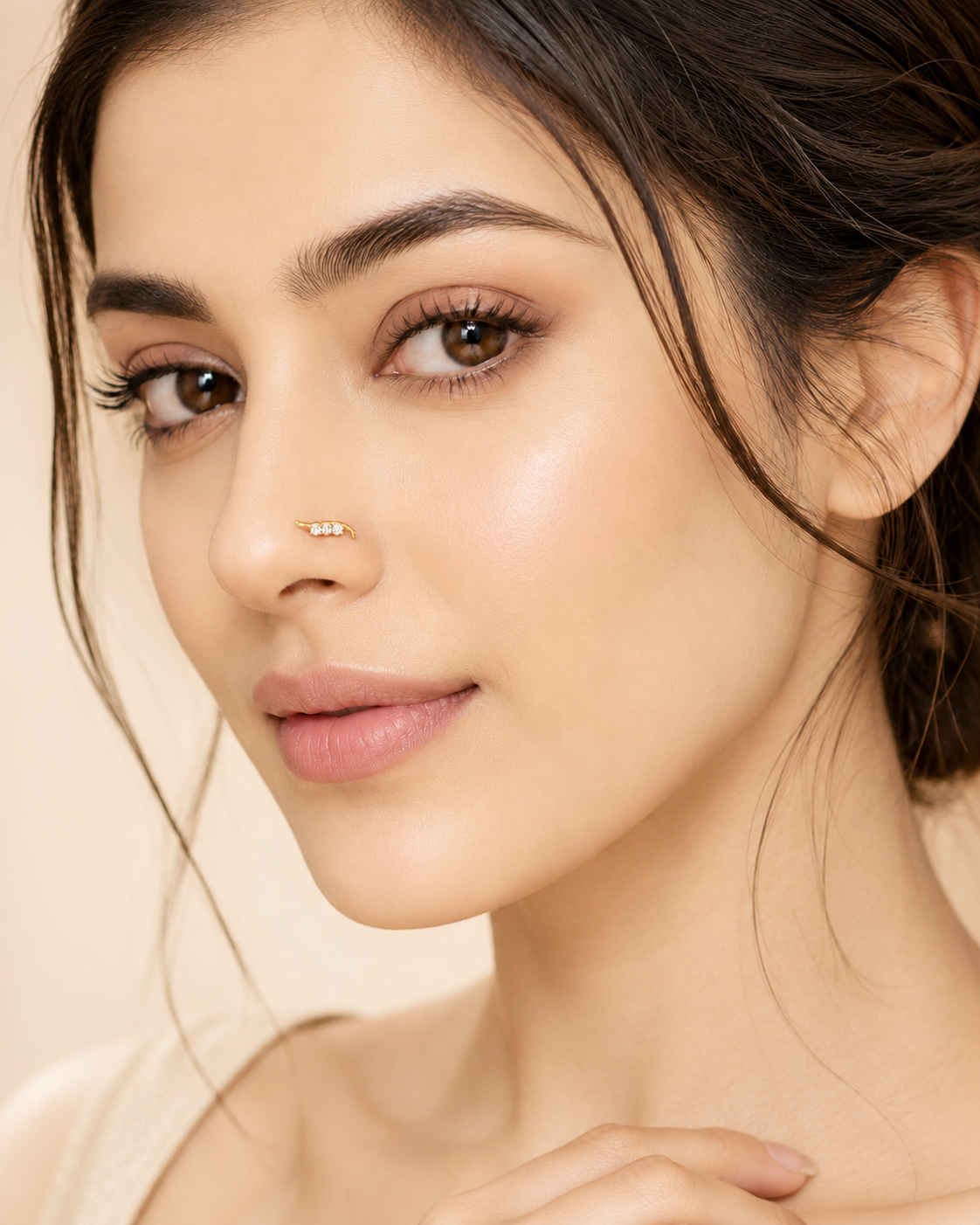 Ore 14KT Yellow Gold S-Shaped Nose Pin