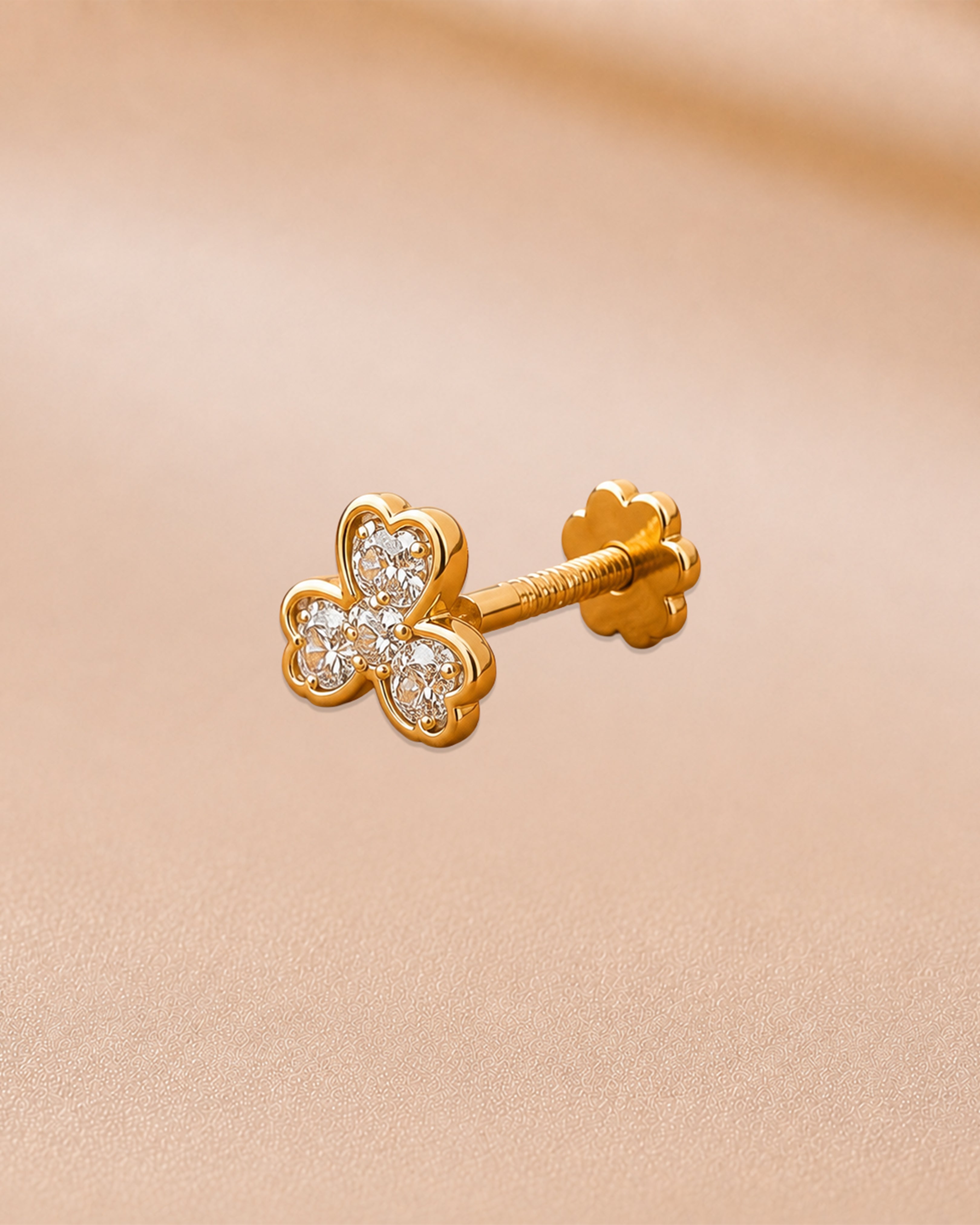 Ore 14KT Yellow Gold Flower Nose Pin