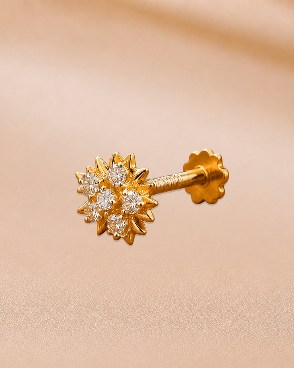 Ore 14KT Yellow Gold Star Nose Pin