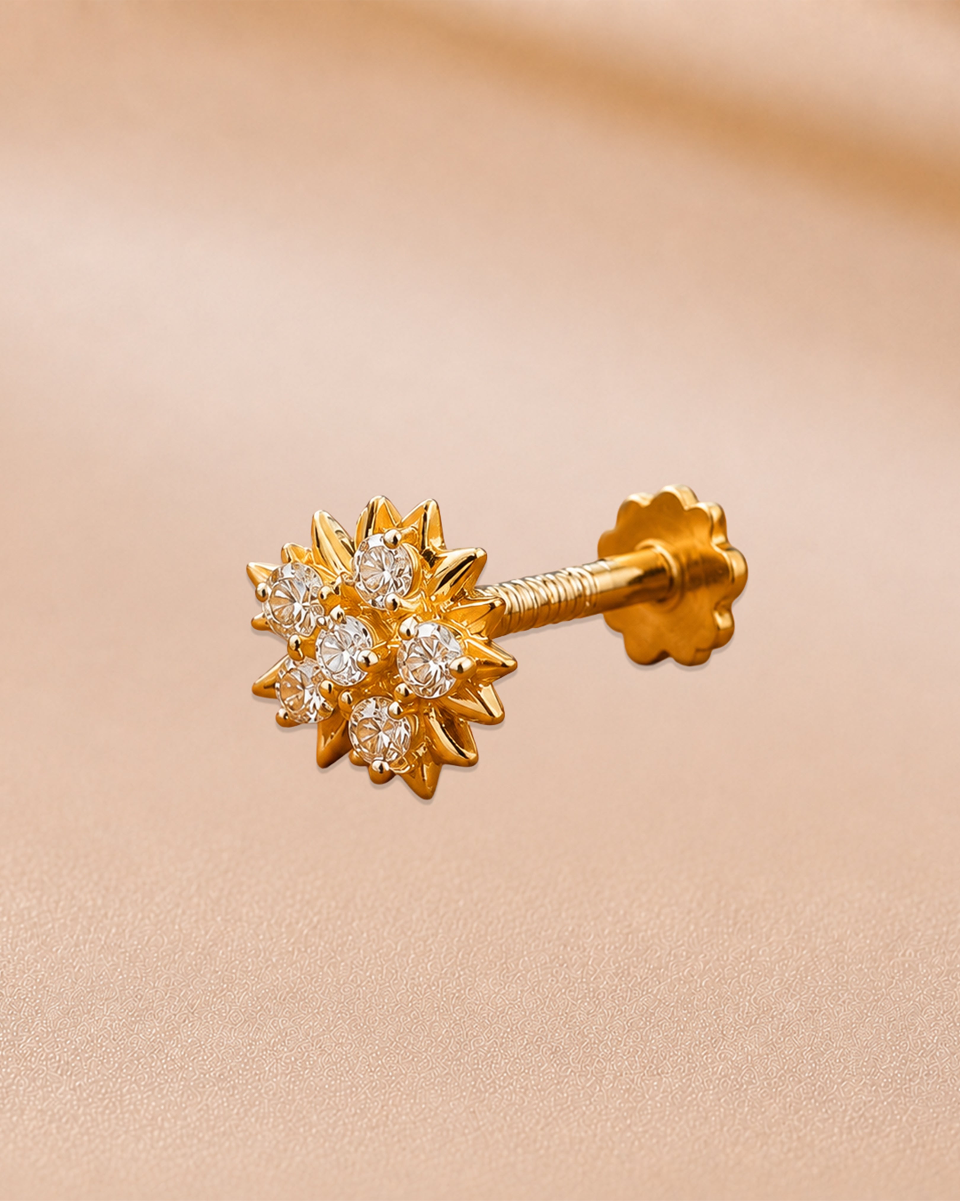 Ore 14KT Yellow Gold Star Nose Pin
