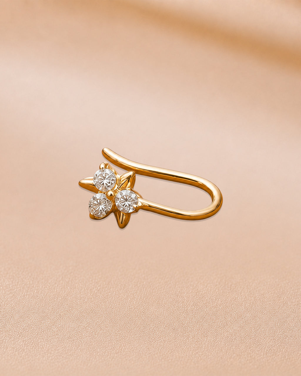 Ore 14KT Yellow Gold Hook Nose Pin