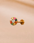 Ore 14KT Yellow Gold Navaratna Nose Pin