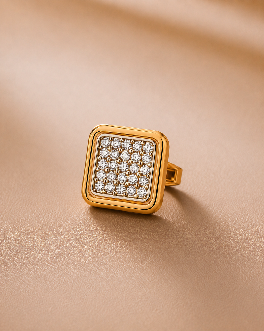 Ore 9K Gold Cushion-Square Diamond Cluster Stud Earrings