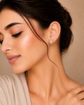 Ore 9K Gold Geometric Orbit Diamond Stud Earrings