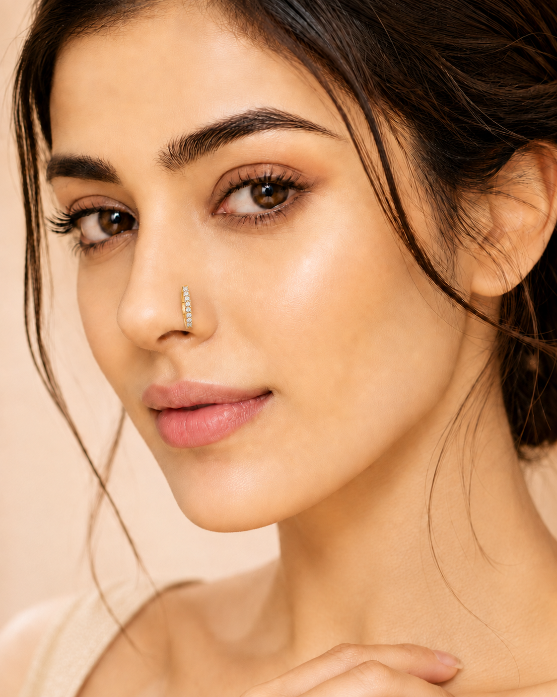 Ore 14KT Yellow Gold Circular Nose Pin