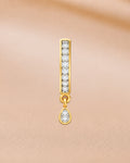 Ore 14KT Yellow Gold Solitaire Circular Pendant Nose Pin