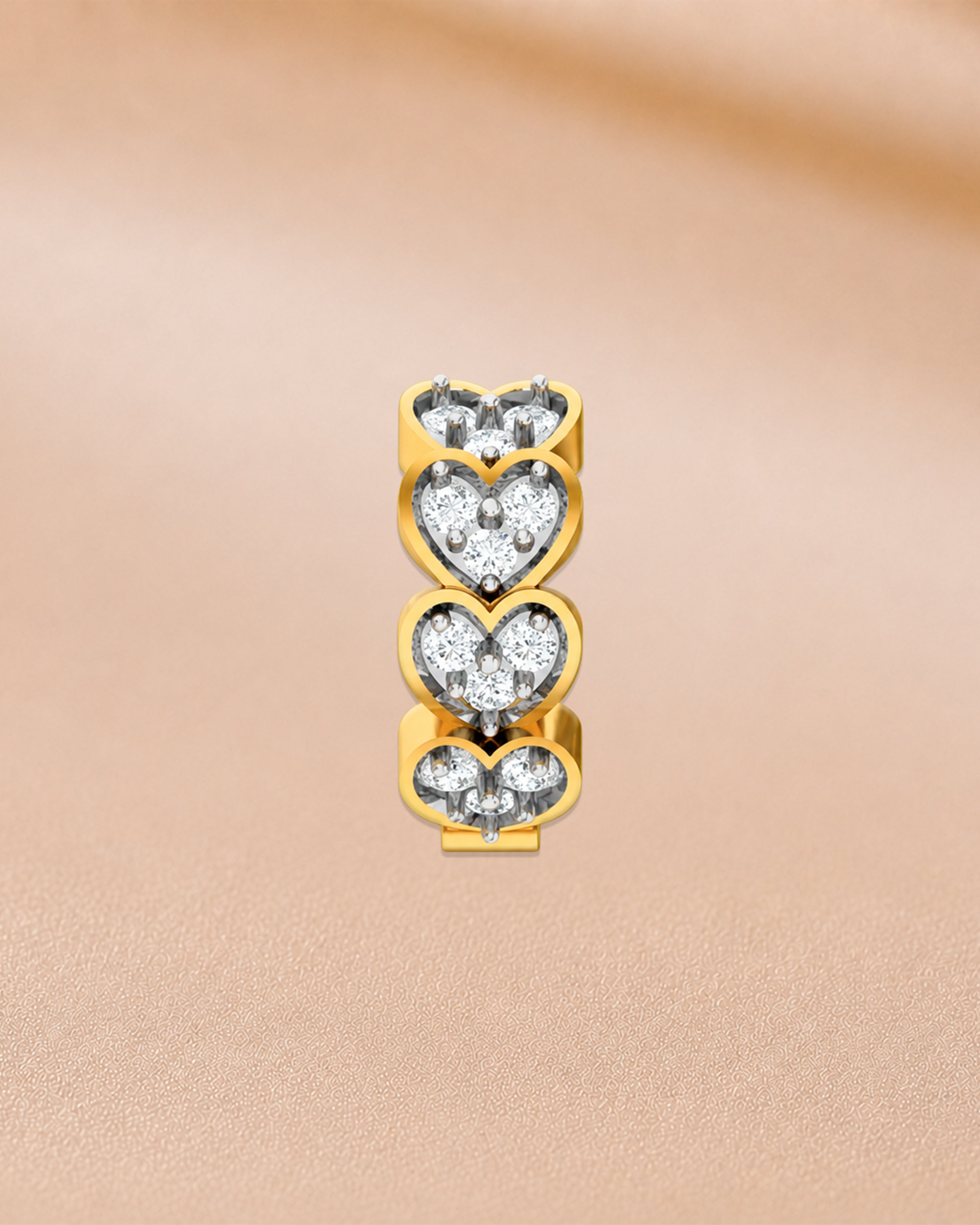 Ore 14KT Yellow Gold Heart Nose Pin