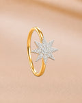 Ore 14KT Yellow Gold Solitaire Star Nose Pin