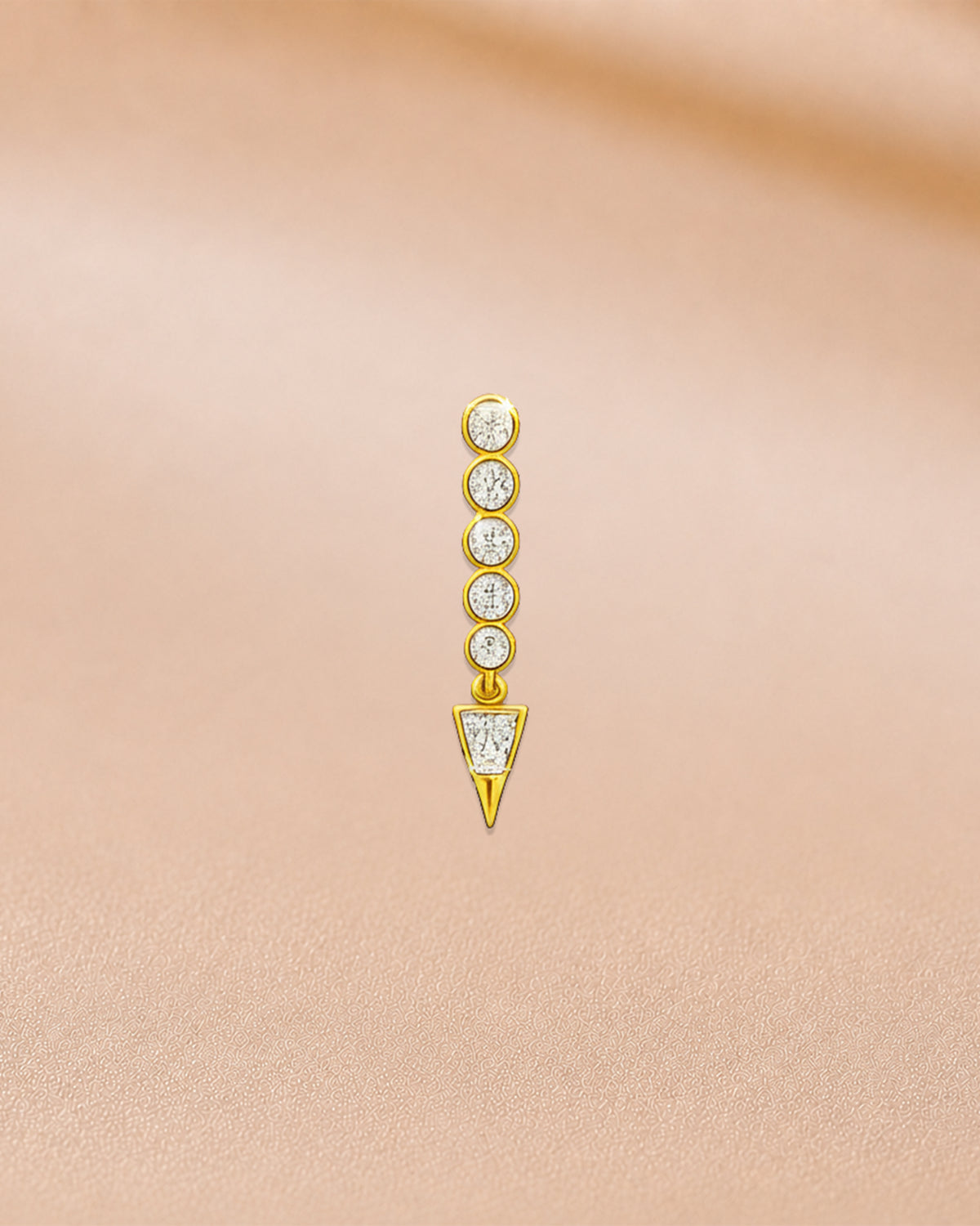 14K yellow gold circular pendant nose pin by Oré