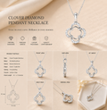 Ore 9K Yellow Gold Four-Petal Clover Diamond Pendant Necklace