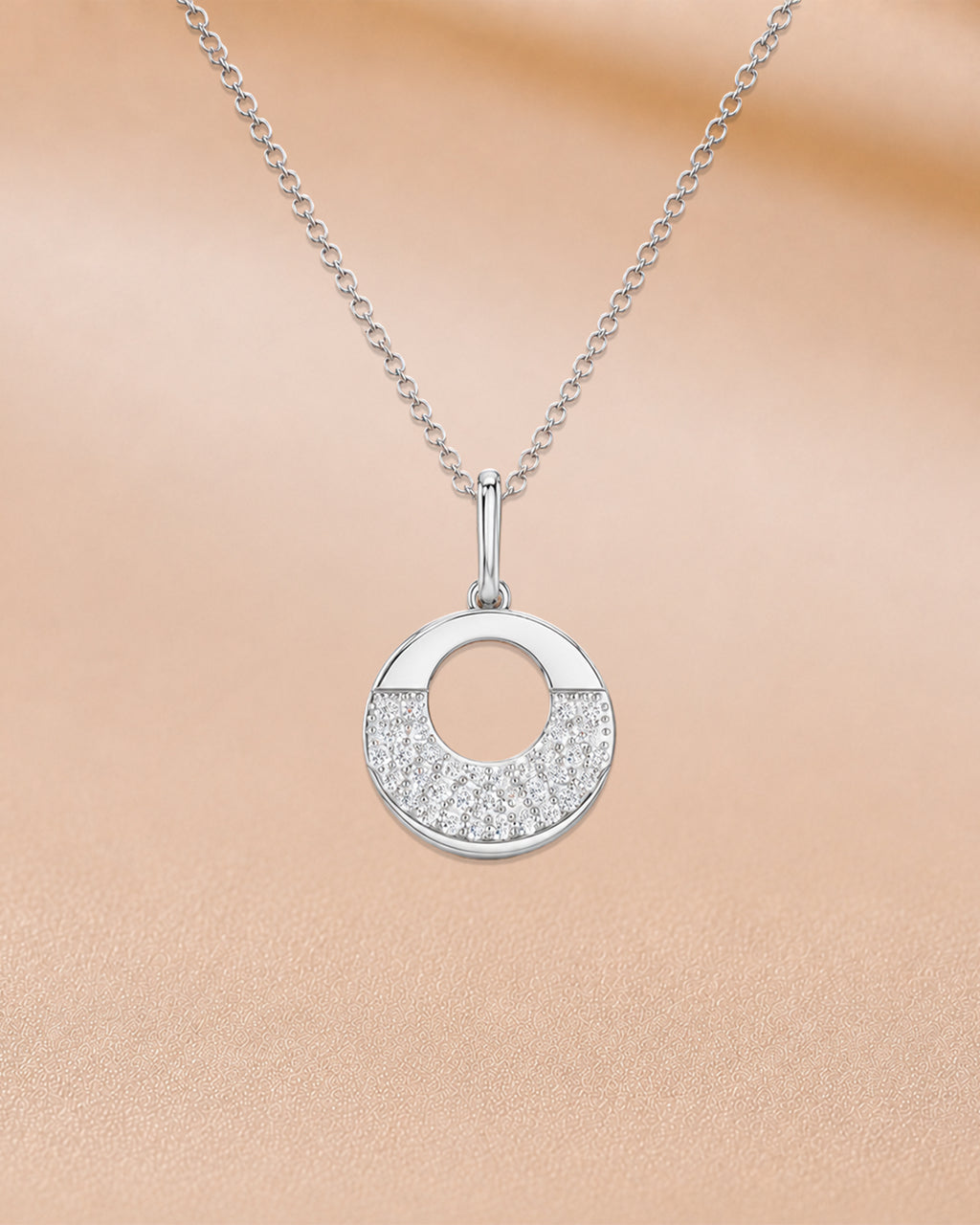 Ore 14KT Rose Gold Circular Pendant with Chain