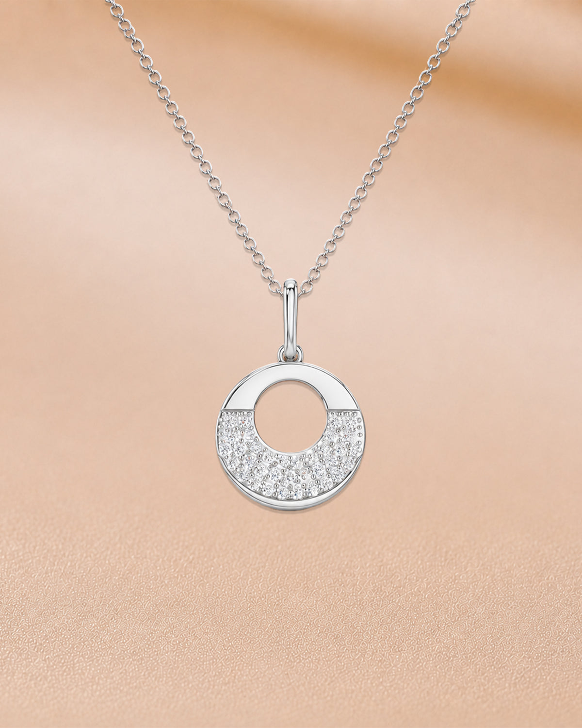 14K rose gold circular pendant with chain by Oré