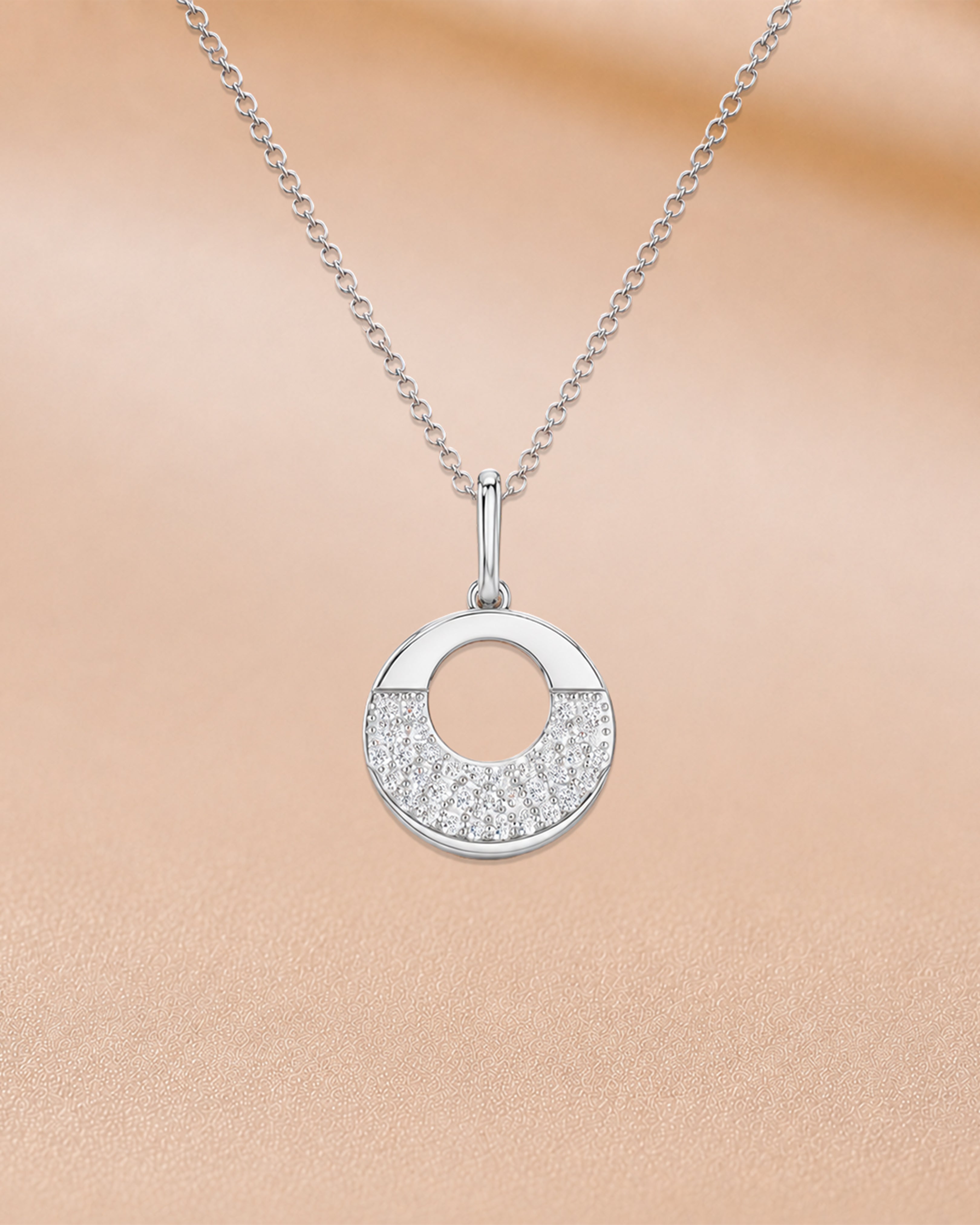Ore 14KT Rose Gold Circular Pendant with Chain