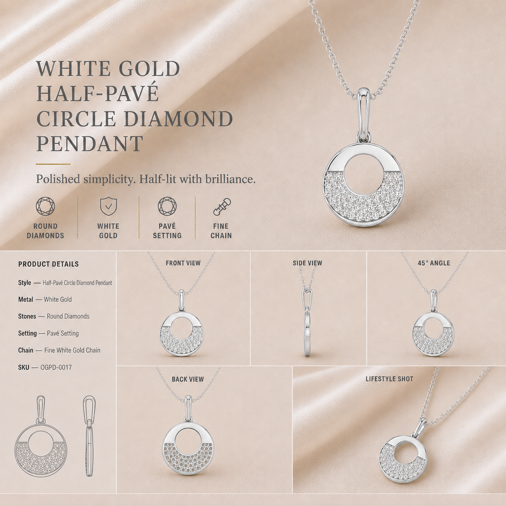 Ore 14KT Rose Gold Circular Pendant with Chain