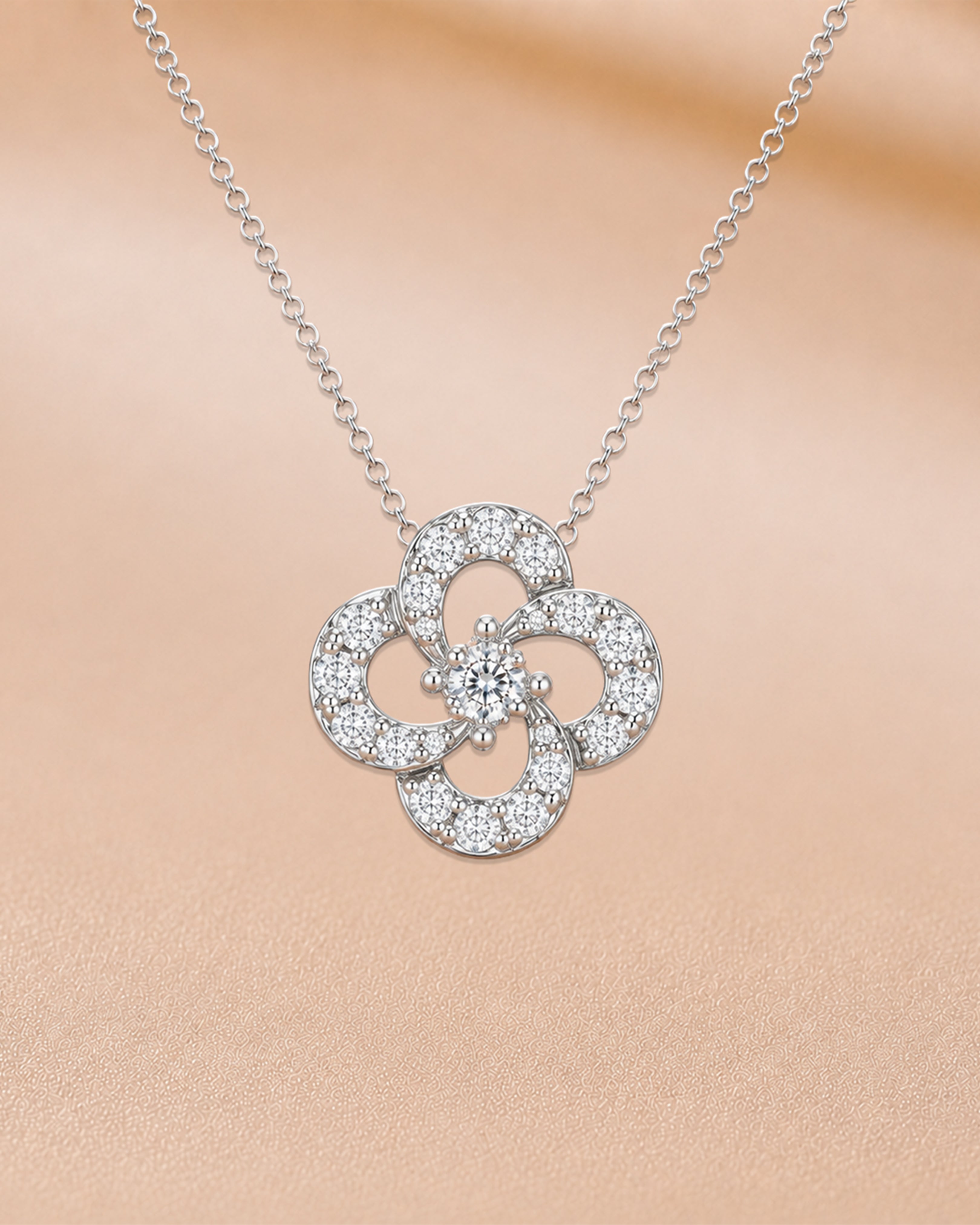 Ore 14KT Yellow Gold Flower Pendant with Chain