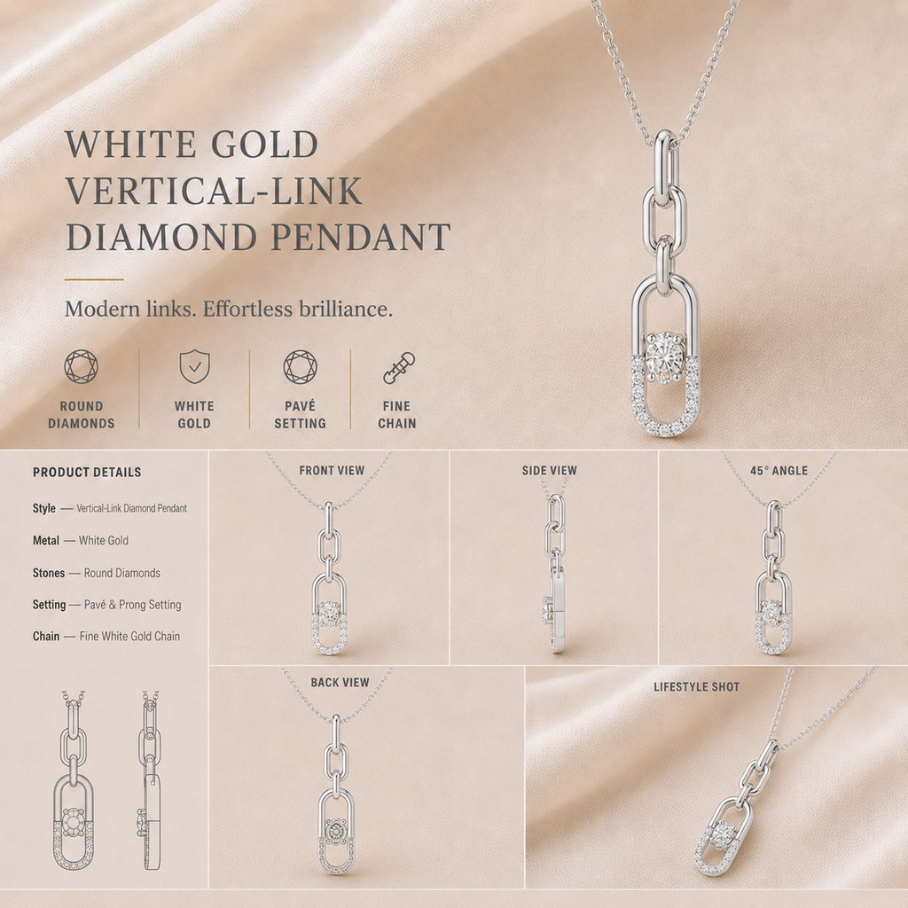 Ore 14KT Rose Gold Statement Pendant with Chain