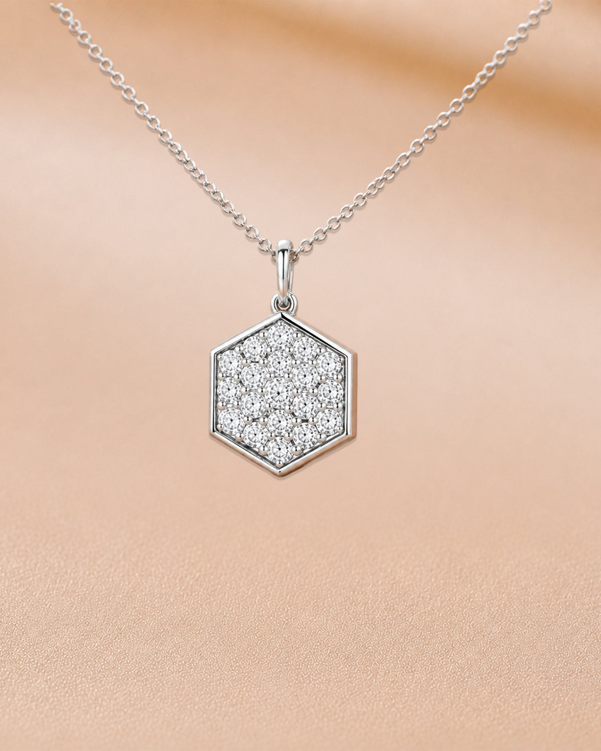 14K yellow gold hexagonal pendant with chain by Oré
