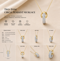 Ore 9K Two-Tone Gold Interlocking Ring Diamond Pendant Necklace