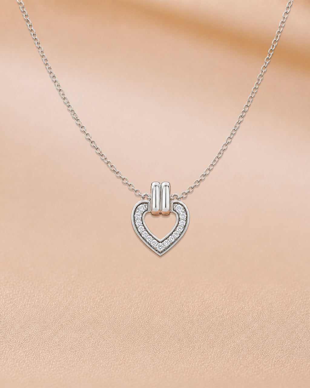 Ore 9K Yellow Gold Heart-Shaped Diamond Pendant Necklace