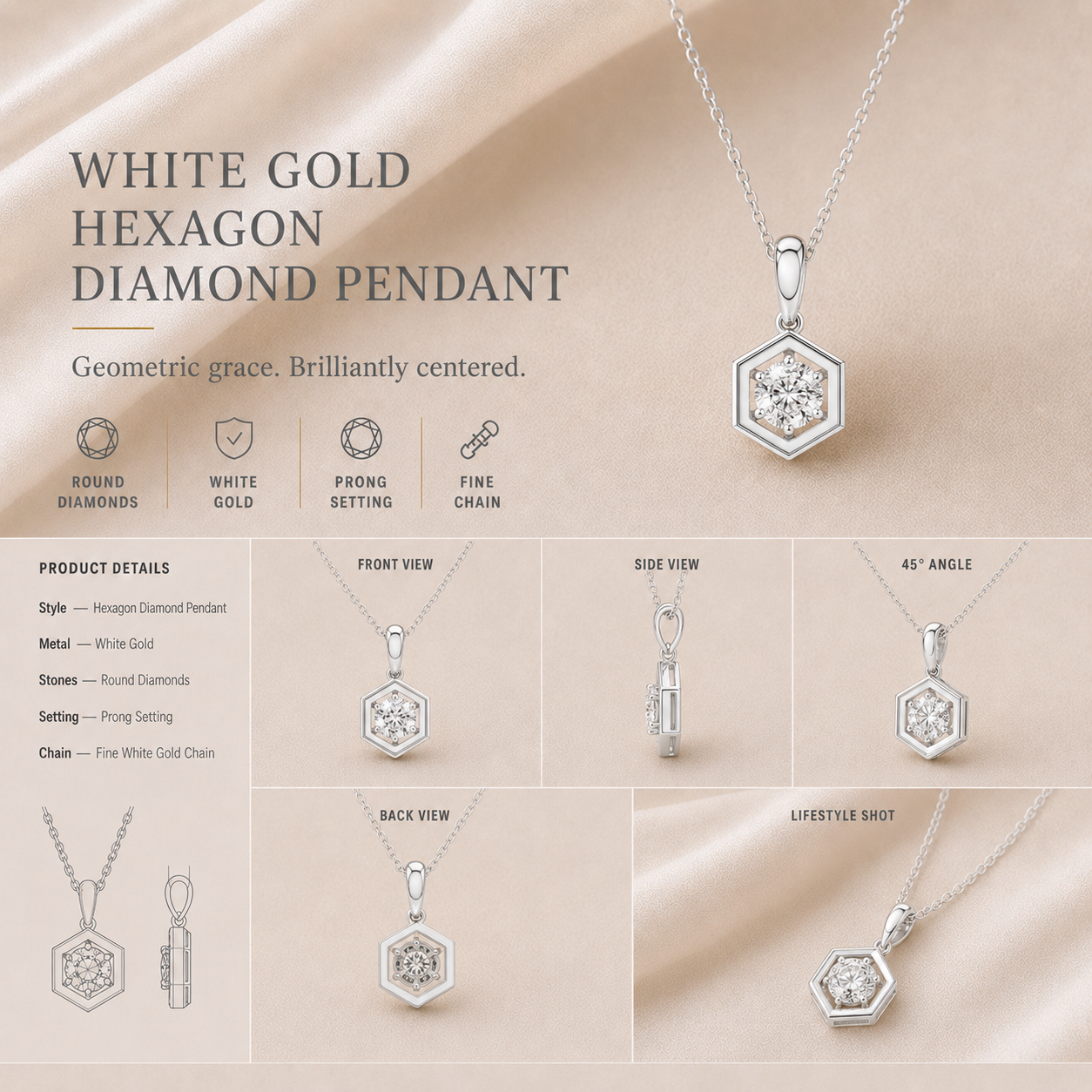 Ore 14KT Yellow Gold Pendant with Chain