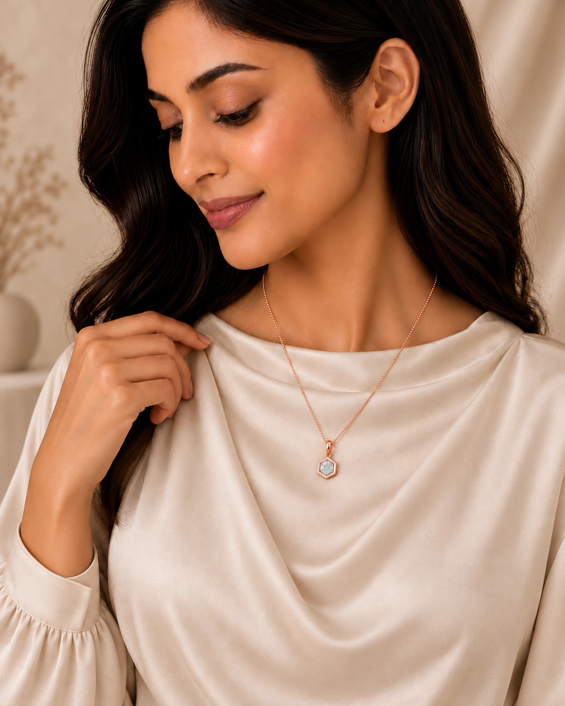 Ore 14KT Rose Gold Pendant with Chain