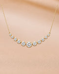 Ore 9K Yellow Gold Graduated Diamond Bar Necklace
