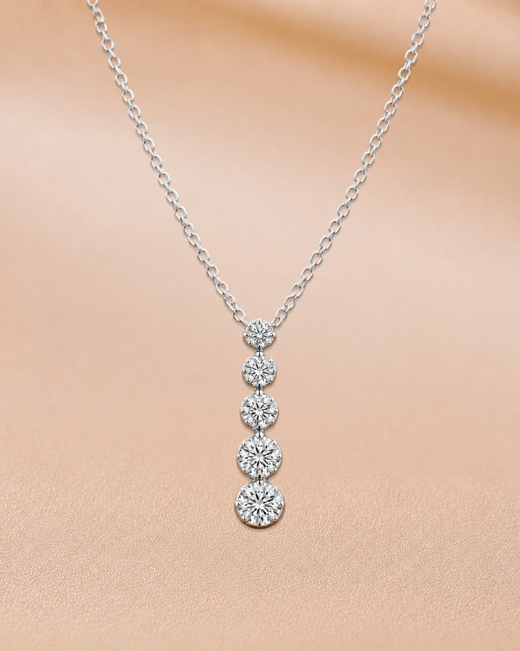 Ore 9K Yellow Gold Graduated Five-Stone Diamond Drop Necklace