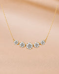 Ore 9K Rose Gold Five-Stone Graduated Diamond Necklace