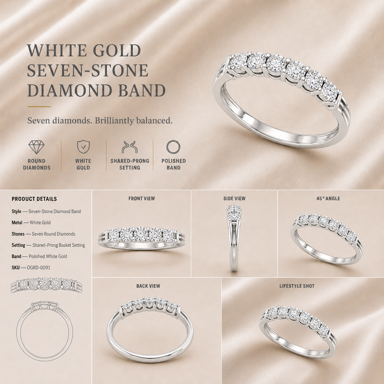 Ore 14KT Rose Gold Elegant Diamond Ring