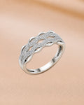 Ore 9K Yellow Gold Multi-Row Pave Diamond Band Ring – Size 12
